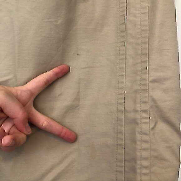 MEXX Solid Tan Beige Straight Pencil Work Cotton Knee Length Skirt UK 10 / US 6 - Picture 6 of 11